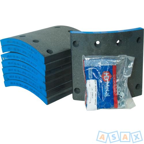 Накладка тормозной колодки КАМАЗ-6522 сред. и зад. моста Madara комплект 8шт.с заклепками DUROLINE